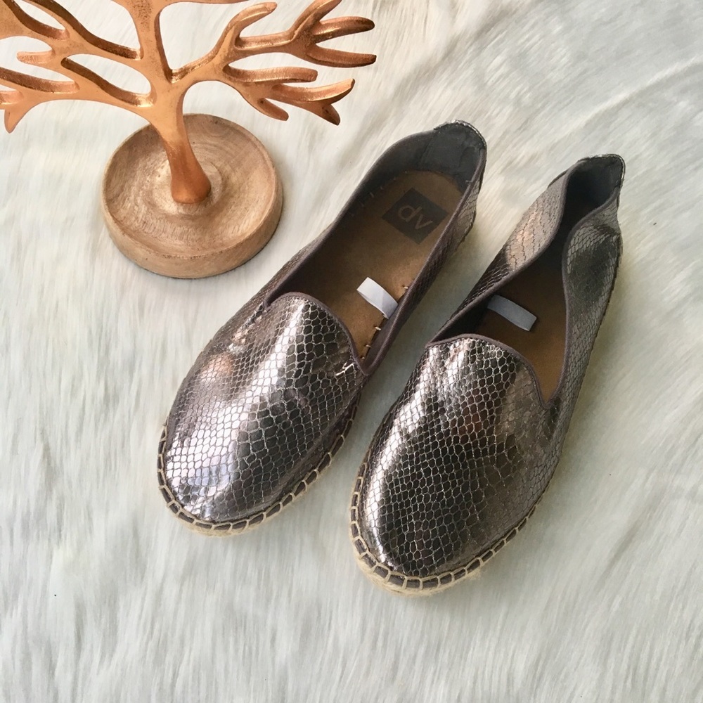 DV Silver Espadrilles Size 9